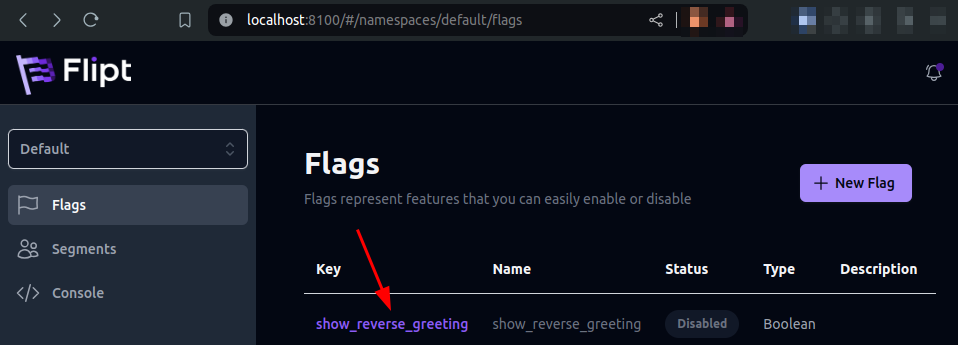 Flipt flags page flag disabled