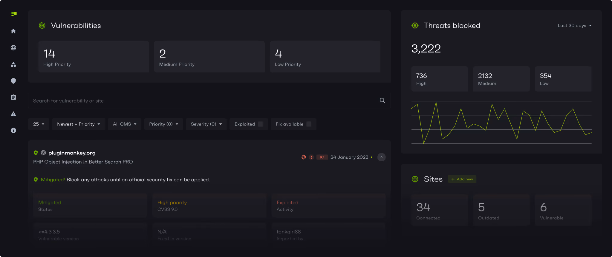 Patchstack dashboard