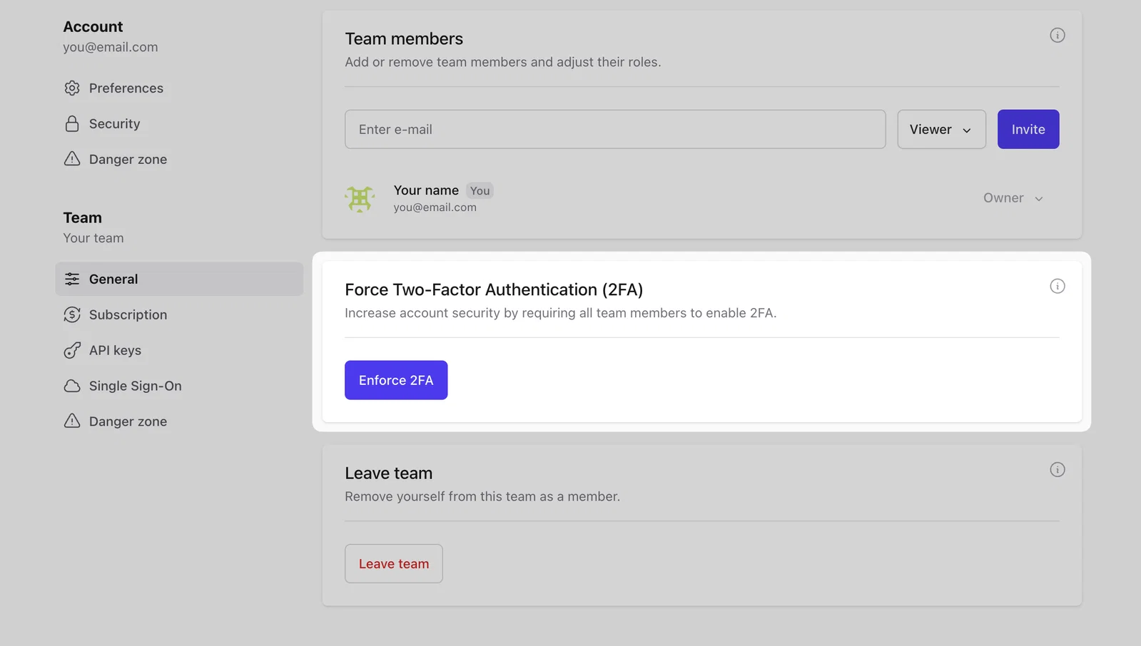 Enforce 2FA
