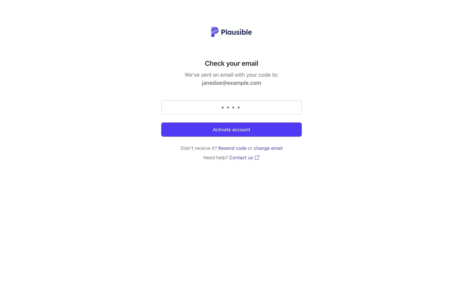 Activate your Plausible Analytics account