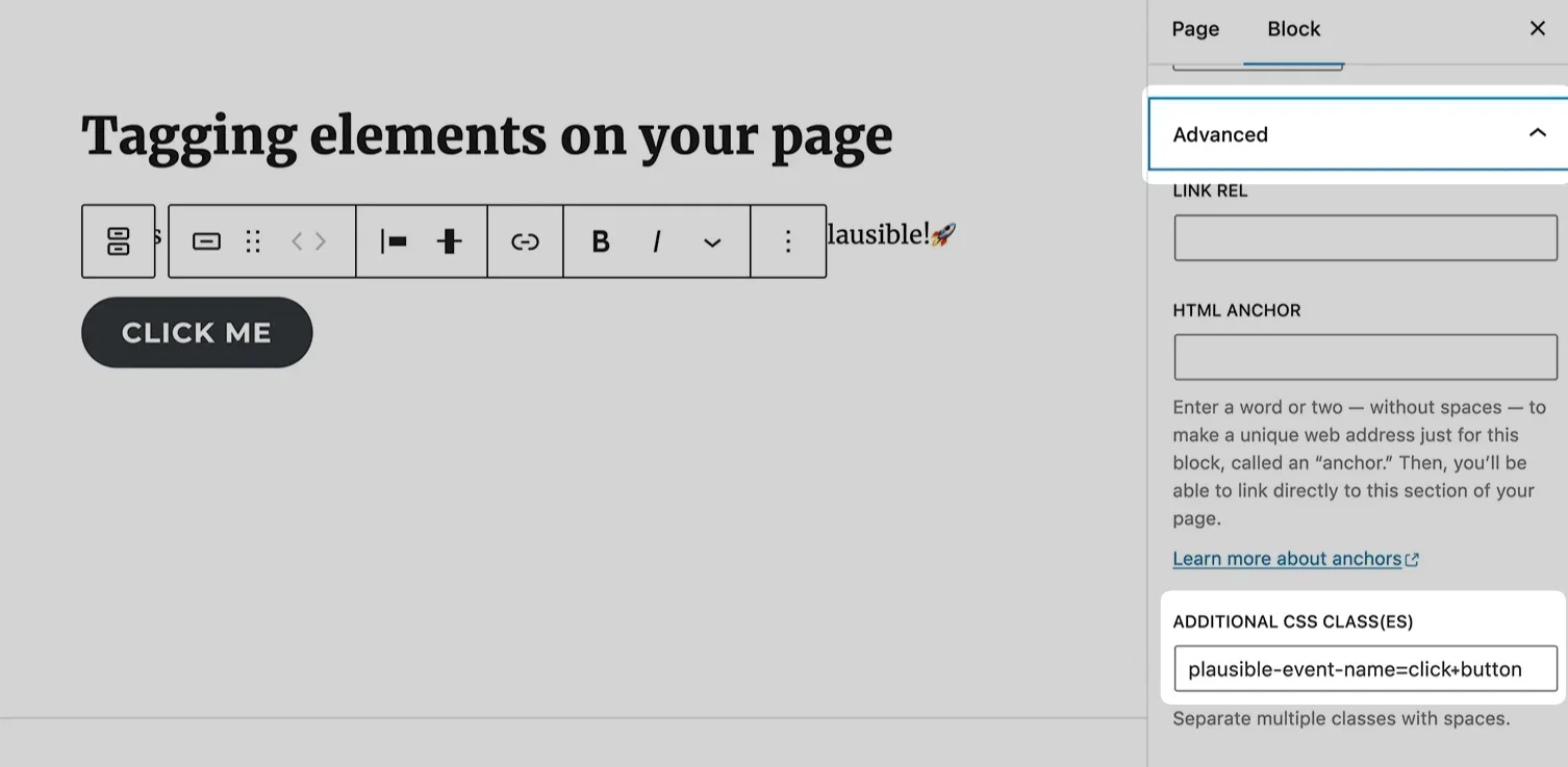 Add a CSS class name to a WordPress block