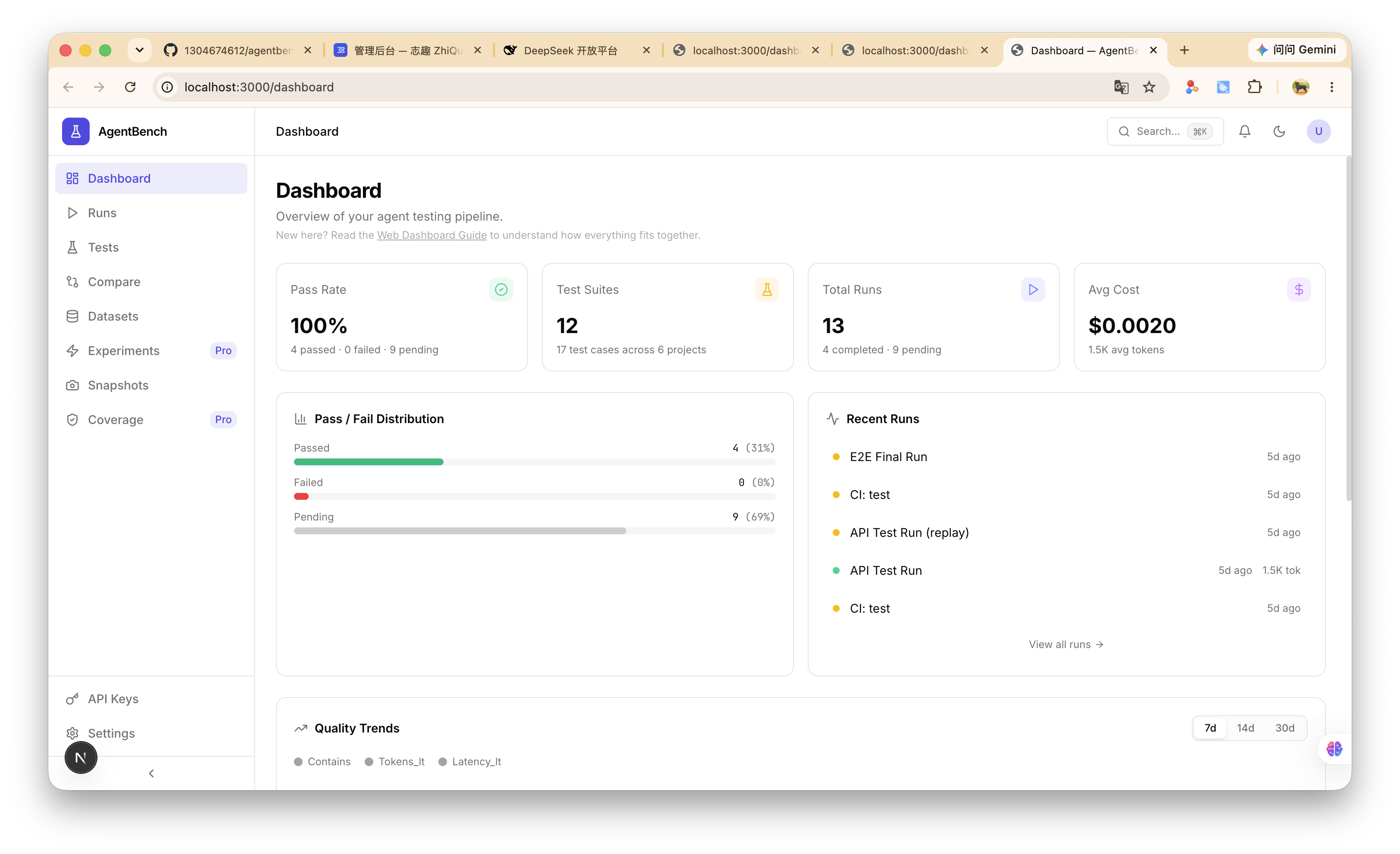 AgentBench Dashboard
