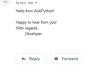 Python Test Email Result